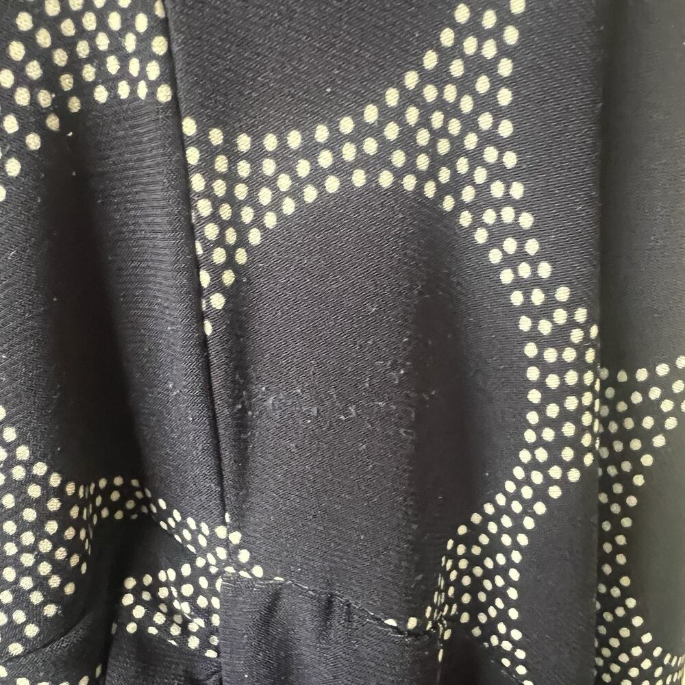 Ralph Lauren Geo Print Jersey Dress Ruched Size 10 Navy White Professional - Picture 10 of 11